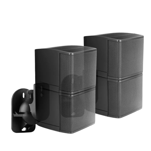 TNP Satellite Speaker Wall Mount Brackets for Surround Sound, 2 Pack, Black - color: Black, size: 2 Pack
