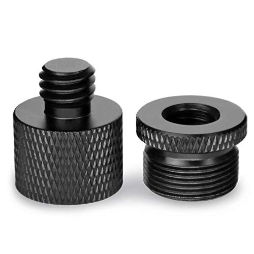 Mic Stand Adapter 5/8 Female to 3/8 Male & 3/8 to 5/8 Male | Screw Adapter Thread, Microphone Stand Mount to Camera Tripod, 2 Pack - size: 3/8 Kit