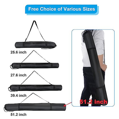 PATIKIL 51 Inch Tripod Monopod Case Bag, Nylon Camping Foldable Tripod Carry Case Storage Bag with Shoulder Strap for Outdoor Travel, Black - size: 51 Inch