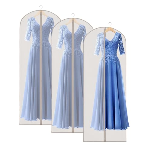 Zilink Dress Bags for Gowns Long Garment Bags for Hanging Clothes 65 in - size: 65"-3pcs