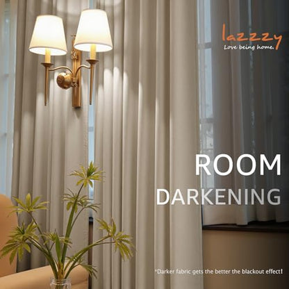 Lazzzy Beige Velvet Curtains Neutral Rod Pocket 52×72 Inch 2 Panels - color: R | Beige, size: 52"W x 72"L (Pack of 2)