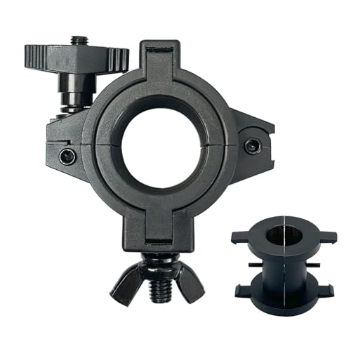 1Pack Stage Lighting Truss Clamp, Fit 3 Size Pipe Diameter: 25mm(F14) 38mm(F24) 50mm(F34) OD Tube/Pipe,Heavy Duty 44Lbs Load Capacity O Clamp LED Par Light Moving Head Lighting Clamps - color: Black-1pcs
