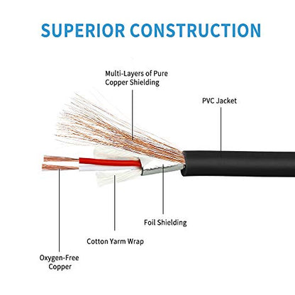 3.5mm to XLR Cable, Unbalanced 1/8 inch Mini Jack TRS Stereo Male to XLR Male Microphone Audio Cable - 10 FT - size: 10 FT