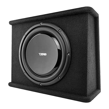 DS18 SB12A 12 Inches Shallow Subwoofer Enclosure with Built in Amplifier – Car Audio All in One Amplifier and Subwoofer Bass Package 700 Watts Power – Great Stealth Car Subwoofer in Box with Amp - style: 12-Inch