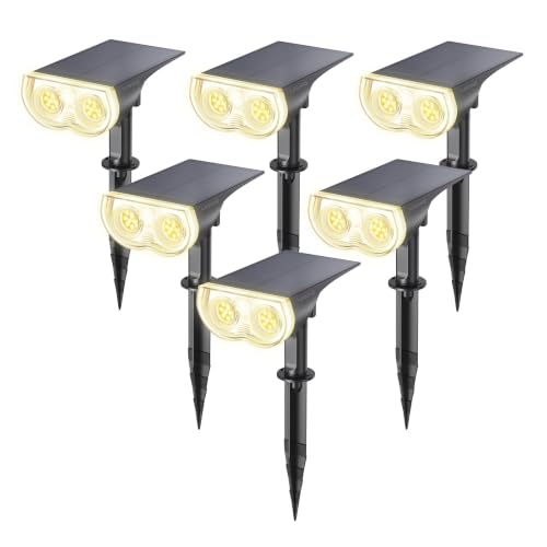 Linkind Solar Lights Outdoor Waterproof LED Spotlights Warm White 6 Pack - color: Warm White, size: 6 Pack