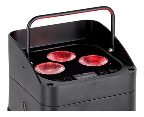 Rockville WET PAR 50 Black Battery DJ Lights 2-Pack Bundle with RLB90 Bag | 24-Hour Single-Color Battery Runtime, IP64 Waterproof, Wireless DMX, RGBWA+UV, 2 RF Remotes, Travel Bag, 3 Items