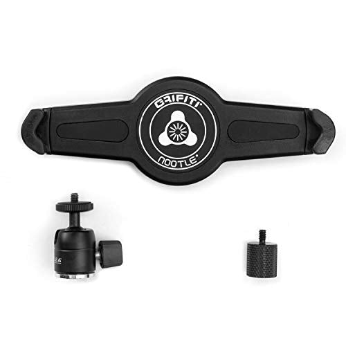 GRIFITI NOOTLE Music MIC Stand RETROFIT Adjustable Large to Standard Universal Tablet Holder Music Stand Adapter - Adaptor 5/8” 27 Female to 1/4” 20 Male Mini Ball Head Ipad Mount 9.5-14.5 in Tablets - size: Standard to Large