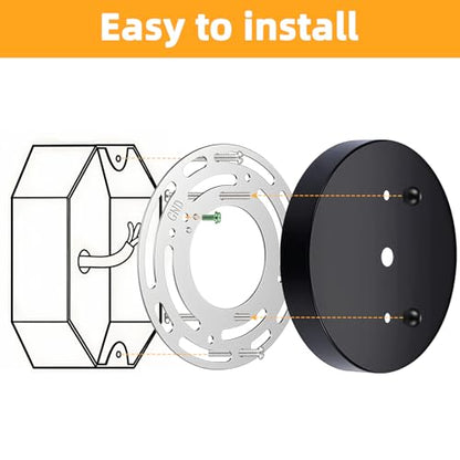 2-Pack Light Fixture Mounting Bracket, 4” Universal Mounting Plate | Round Light Fixture Mounting Plate with Screw and Nuts for Chandelier, Ceiling Light, Floor Lamp, Wall Sconce Repair and DIY