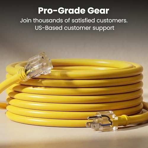 GEARit 50 ft Outdoor Extension Cord, 16/3 SJTW, 16 AWG Lighted - size: 16 AWG Gauge, style: 50 Feet (SJTW Rated)