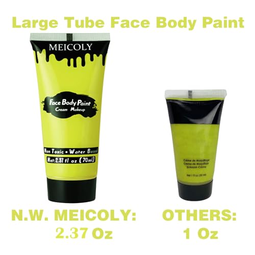 MEICOLY Ogre Green Face Body Paint,2.37OZ Large Tube Water Based Body Paint,Elphaba Green Face Paint,High Pigment Face Paint for Disgust Goblin Demon Halloween SFX Special Effects Cosplay Makeup - color: Ogre Green