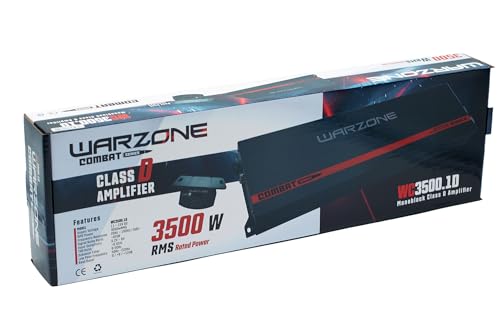 Warzone Series Car Amplifiers - True RMS Power Class D Amps, 1/2/4 Ohm Stable, Multi-Channel and Monoblock Options, Remote Sub Control (3500W / Monoblock) - size: 3500 watt Mono
