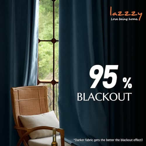 Lazzzy Blue Blackout Velvet Curtains 84 Inch Length Pinch Pleated Thermal Insulated Room Darkening Luxury Modern Back Tab Window Drapes for Bedroom Living Room 2 Panels, 52 x 84 Inch, Aegean Blue - color: Aegean Blue, size: 52"W x 84"L (Pack of 2)