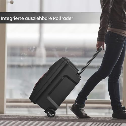 Pyle Wireless Portable PA Speaker System -1200W High Powered Bluetooth Compatible Indoor&Outdoor DJ Sound Stereo Loudspeaker wITH USB MP3 AUX 3.5mm Input, Flashing Party Light & FM Radio -PPHP1544B - color: Charcoal