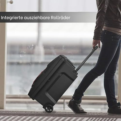 Pyle Wireless Portable PA Speaker System -1200W High Powered Bluetooth Compatible Indoor&Outdoor DJ Sound Stereo Loudspeaker wITH USB MP3 AUX 3.5mm Input, Flashing Party Light & FM Radio -PPHP1544B - color: Charcoal