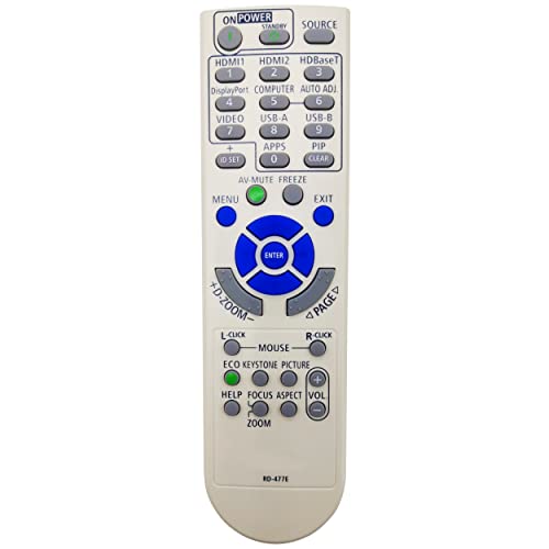 7N901171/ RMT-PJ39 Projector Remote Control Replacement | [INTECHING Make] For use with NEC NP-MC372X, NP-MC382W, NP-ME372W, NP-ME382U, NP-ME402X, NP-P525UL, NP-P525WL, NP-P605UL, NP- - style: 7N901171