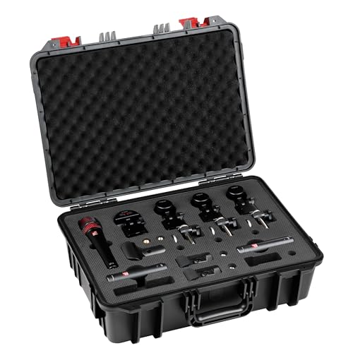 SE ELECTRONICS V Pack Arena Black Drum Mic Kit for Toms, Snares & Bass Drums - Includes 1 V Kick, 3 V Beats, 3 V Clamps, 1 V7 X Instrument Microphone, 2 sE8 Condensers & More - color: V Pack Arena Black