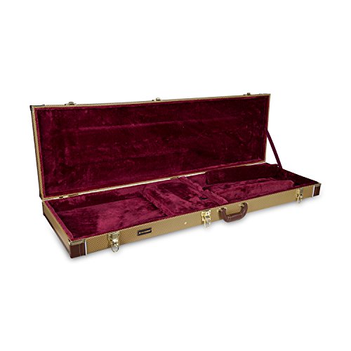 Crossrock Electric Bass Guitar Case- Sponge Lining, Metal Feet, Storage Space-Vinyl Tweed (CRW600BTW) - color: Vinyl Tweed, style: Bass