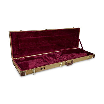 Crossrock Electric Bass Guitar Case- Sponge Lining, Metal Feet, Storage Space-Vinyl Tweed (CRW600BTW) - color: Vinyl Tweed, style: Bass