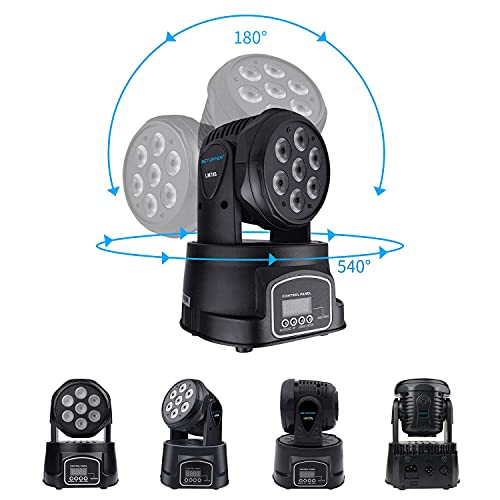 Betopper 7x8W Moving Head DJ Lights,RGBW Stage Lighting-2 Packs | 7x8W RGBW LEDs, DMX512/Auto/Sound/Master-Slave, Mini Moving Head Light For Stage, Party, Club, Wedding Event, Festival, Disco