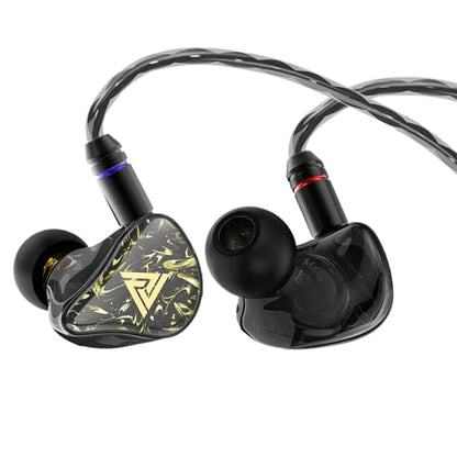 Kaiser Wired Earbuds, in Ear Monitor Headphones, HiFi Stereo IEM Dual Driver Noise Isolating 3.5mm Jack for Gaming Music Laptop Musicians (Black, Without Mic) - color: Black no mic
