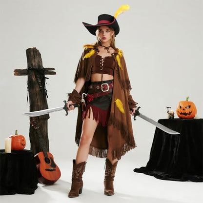 Cavalier Hat Puss Cosplay Cat Boots Costume Hat for Adult, Halloween Hats with Feather for Men/Women