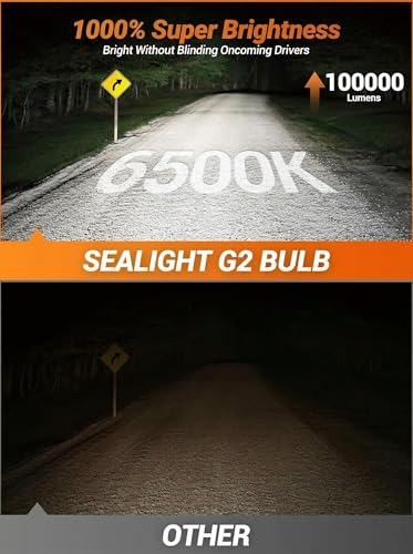SEALIGHT 9005/HB3 H11/H9/H8 Light Bulbs Combo and F1 H11 LED Fog Light Bulbs 100,000LM Ultra-Bright 6500K 9005 H11 Bulbs with 25000RPM Cooling Fan, 360° Illumination, True Plug-N-Play, Pack of 6 - color: White, size: 9005 H11+H11