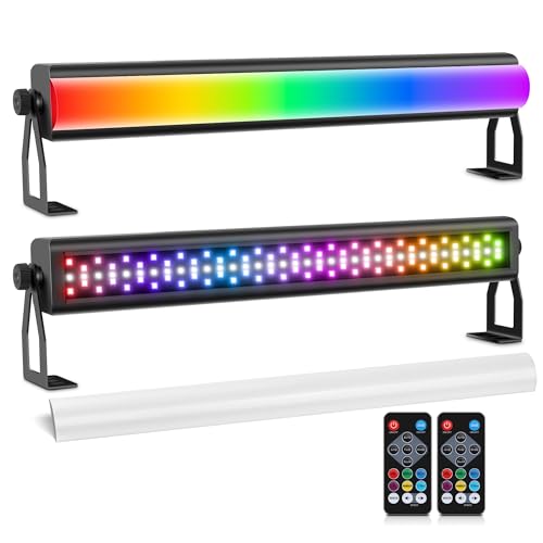 LED Stage Pixel Light Bar, 2Pack 40W 108LEDs RGB+W Wash Light Bar, DJ Lights Bars with Detachable Cover Sound Activated DMX Control for Event Stage Club Church Party Wedding Concert Dance