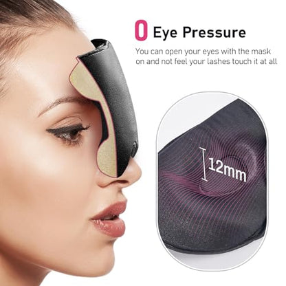 LitBear 100% 22 Momme Mulberry Silk Sleep Mask - 3D Contoured Eye Mask for Men & Women, Soft Breathable Sleeping Mask with Adjustable Strap, Perfect Blocks Light for Sleeping (Black) | Pure Silk, Eyelash-Friendly, Soft, Breathable, Perfect Blocks Light, T