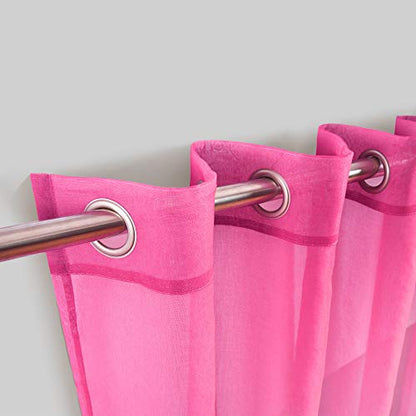 KOUFALL Purple and Hot Pink Sheer Curtains 2 Panels 84 Inches Long,Preppy Princess Coquette Curtains for Teen Girls Bedroom - color: Pink and Purple, size: 52"W x 84"L (Pack of 2)
