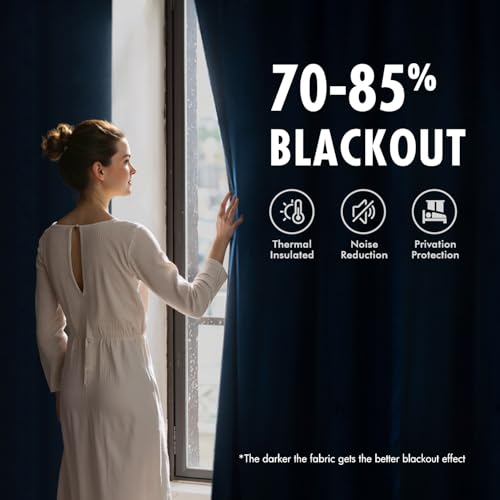 MIULEE Navy Blue Velvet Curtains 63 Inch Long 2 Panels, W40 x L63 | Luxury Super Soft, Thermal Insulated, Room Darkening Drapes, Rod Pocket Design, Window Curtains for Bedroom Living Room - color: Navy Blue, size: 40"W x 63"L (Pack of 2)