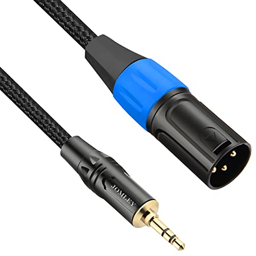 3.5mm to XLR Cable, 1/8 Inch to XLR Male to Male Audio Cord, 6.6FT | Unbalanced 1/8 inch 3.5mm TRS to XLR Male for Laptop Mixer Speaker, Gold-Plated, Flexible Braided & Hi-Fi OFC Shielded - size: 6.6 feet