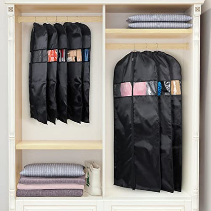 Univivi Garment Bag Suit Bag for Storage and Travel, 43 Inch, Set of 12 | Travel Bag with Zipper and Visible Transparent Window, Oxford Fabrics, Foldable Washable Suit Cover for Jacket, Suits, Coats - size: 24"X43"-12pcs - Oxford