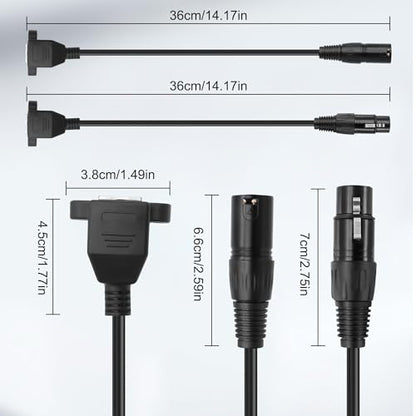 XMSJSIY XLR to RJ45 Adapter Cable DMX 5 Pin XLR Male &Female to RJ45 Female | Network Ethernet Connector Extension Cable Compatible with DMX-CON Controller Series, RGB Tube Light, Mixer - 30CM/11.8inch
