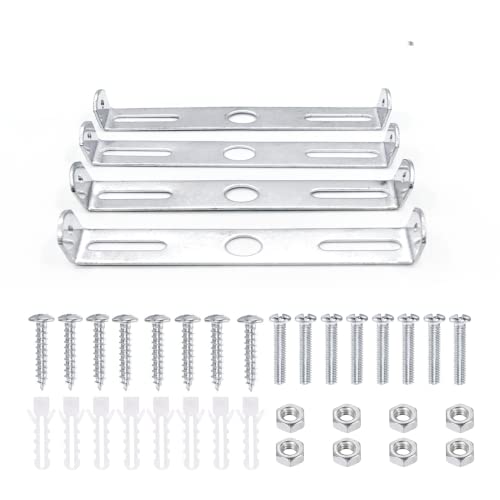 4 Packs Universal Light Fixture Mounting Bracket Square Kit,3.9 inch Ceiling Light Plate Wall Mounting Bracket Crossbar for Chandelier, Outdoor Lighting etc.100x18mm - size: 100x18mm
