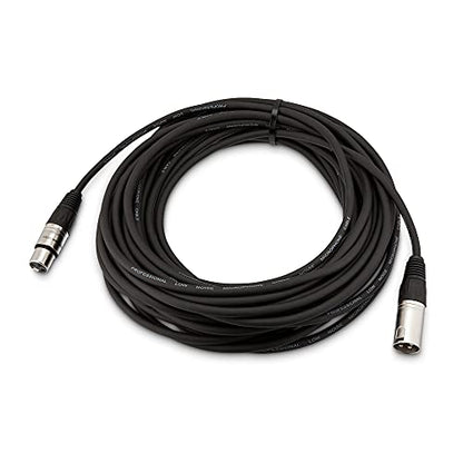 Amazon Basics XLR Microphone Cable for Speaker or PA System, Recording Studio, All Copper Conductors, 6MM PVC Jacket, 50 Foot, Black - size: 50 Feet, style: 1-Pack