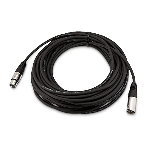 Amazon Basics XLR Microphone Cable for Speaker or PA System, Recording Studio, All Copper Conductors, 6MM PVC Jacket, 50 Foot, Black (Pack of 2) - size: 50 Feet (Pack of 2), style: 1-Pack