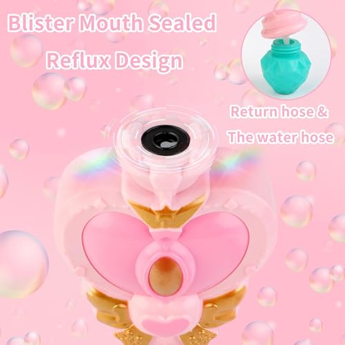2 Pack Bubble Wand for Kids Princess Heart Bubble Machine Blower Maker Wands Easter Basket Stuffers Outdoor Toys Gifts for 3 4 5 6 7 8 Years Old Toddlers Little Girls - color: Two-pink