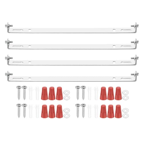 4 Set 175mm 6.89" Mounting Bracket Kit Silver Tone w/Screws | Universal Light Fixture, Ceiling Light Plate, for Chandeliers - size: 175mm (6.88")