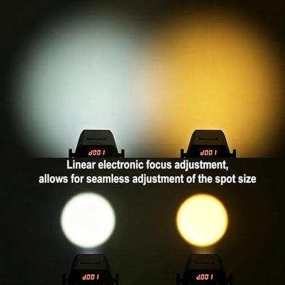 Leko Profile Spotlight COB Led with Automatic Zoom 15°–30° 100w DMX512 Ellipsoidal Floodlight, RGBW 4in1 Led Wash Light with Barn Doors Fresnel Par Lights for Churches Galleries Theater Wedding Party