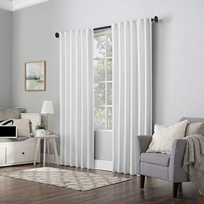 Sun Zero Hampshire Velvet Noise Reducing Thermal Extreme 100% Total Blackout Back Tab/Rod Pocket Curtain Panel, Pearl, 50"W x 84"L (1 Panel) - color: Pearl, size: 50"W x 84"L (Pack of 1)