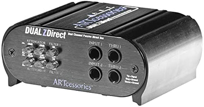 ART DualZDirect Dual Professional Passive Direct Box & Hosa CMP-153 3.5 mm TRS to Dual 1/4" TS Stereo Breakout Cable, 3 Feet