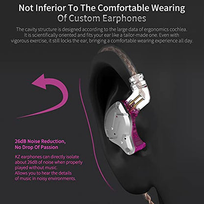 KZ ZS10 Pro 4BA+1DD in Ear Monitor Headphones 5 Driver HiFi Metal Earbuds Headphone Noise Cancelling IEM Earphone with 2 Pin Detachable Cable - size: With Mic
