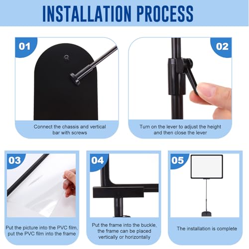 DoubleFill 20 Pack Sign Stand Holder for Display Adjustable Floor Pedestal Poster Sign Stand Holder with Vertical and Horizontal View Advertising Business Brochure Menu Signage (11'' X 17'') - size: 11'' X 17''