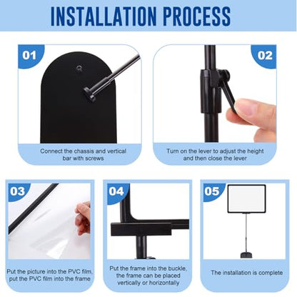 DoubleFill 20 Pack Sign Stand Holder for Display Adjustable Floor Pedestal Poster Sign Stand Holder with Vertical and Horizontal View Advertising Business Brochure Menu Signage (11'' X 17'') - size: 11'' X 17''