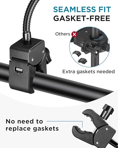 InnoGear Mic Stand Phone Holder, Flexible Gooseneck Mount Clamp for Microphone Boom Arm Tube Pipes Music Accessories for iPhone 16 15 14 13 12 MAX Pro Samsung Galaxy All Smartphones (Pack of 2) - size: Compact (Pack of 2)