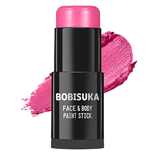 BOBISUKA Pink Face Body Paint Stick, Waterproof Pink Eye Black Sticks for Sports, Face Painting Kit for Halloween Makeup SFX Cosplay Special Effects Costume Parties Stage - color: Pink