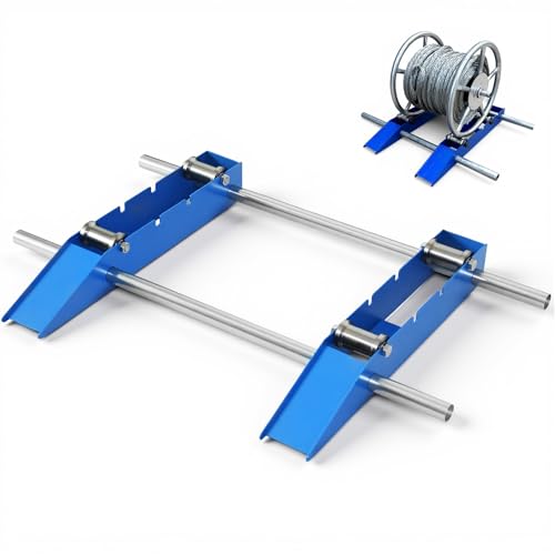 Cable Drum Roller, Heavy Duty Cable Caddy,Wire Unwinder Dispenser, Double Rail Wire Stand for Drum Reel Max 39.4in Width, 2 Ton - color: 2t