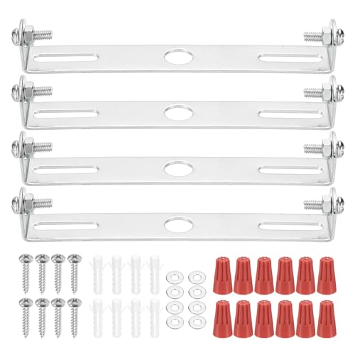 115mm (4.53") Universal Light Fixture Mounting Bracket Kit, 4 Set Light Crossbar Ceiling Light Plate with Screw - size: 115mm (4.52")