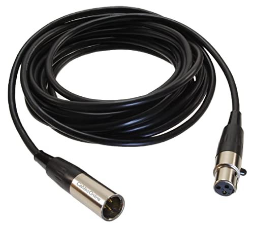 CablesOnline 10ft Mini-XLR 3-Pin Male to Mini-XLR 3-Pin Female Pro Microphone Cable, XM-010 - size: 10-ft