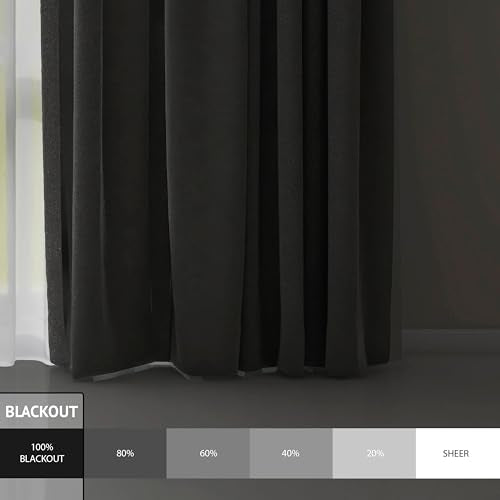 Martha Stewart Lucca Velvet Blackout Curtains 50 x 95 Navy Blue, 2 Panels - color: Navy, size: 50"W x 95"L (Pack of 2)